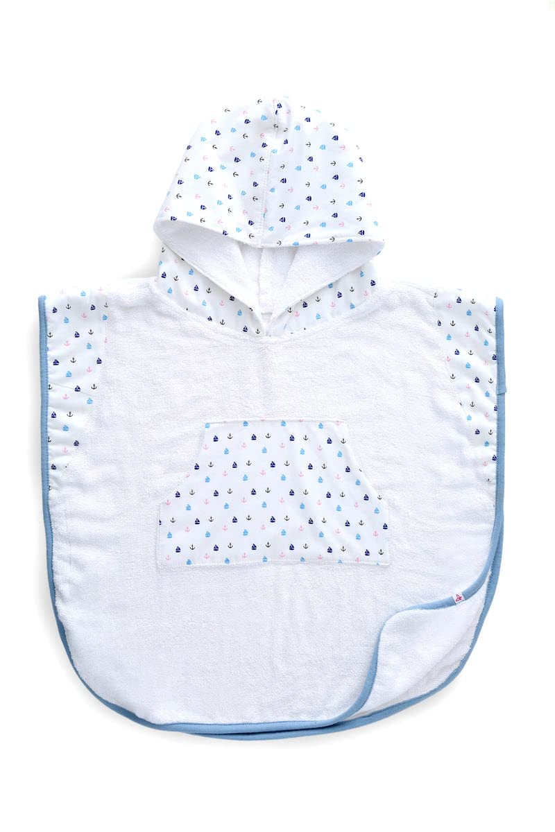 MomzJoy Cloudy Day - Hooded Poncho For baby Made of 100% Organic Cotton Fabric-picture-49
