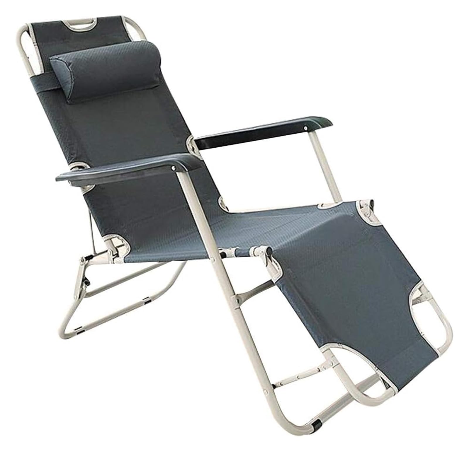 Chaise longue zéro gravité pliante et réglable avec appui-tête pour jardin
