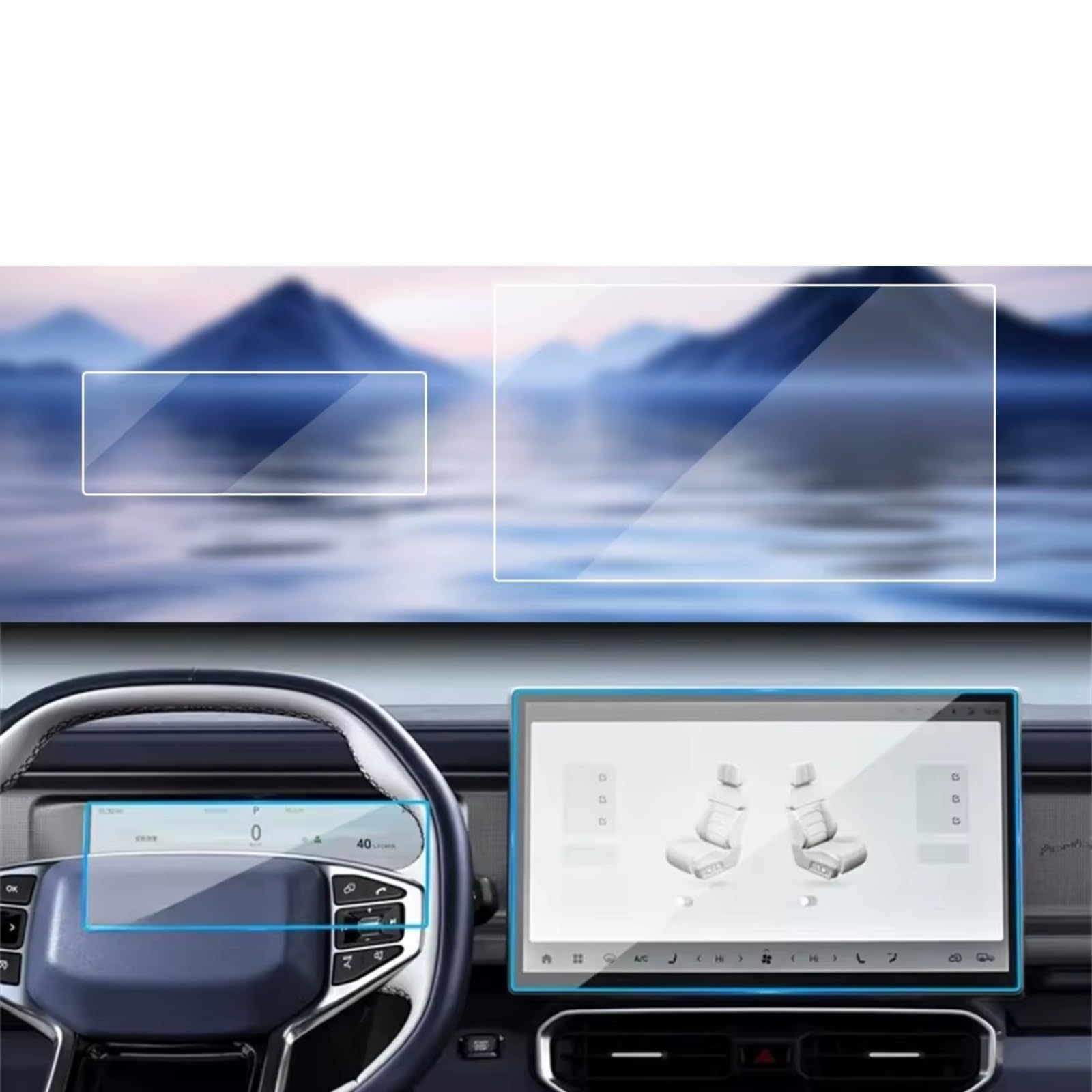 GPS Displayschutzfolie Kompatibel Mit Jetour Für T2 2023–2024, Auto-GPS-Displayschutz, Navigationsinstrument-Displayschutz, HD-klare Auto-Display-Abdeckung(Set)