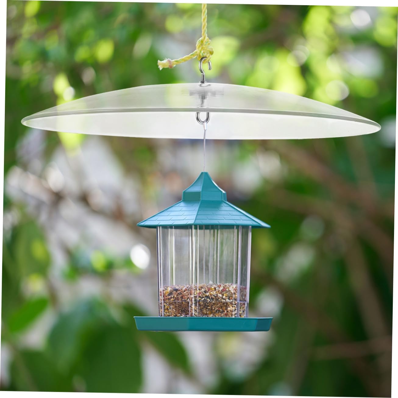 MERRYHAPY Squirrel Bird Feeder Cover Weather- Dome Easy to Install Rain Protector for Outdoor Feeders Wear Material Protects from Rain