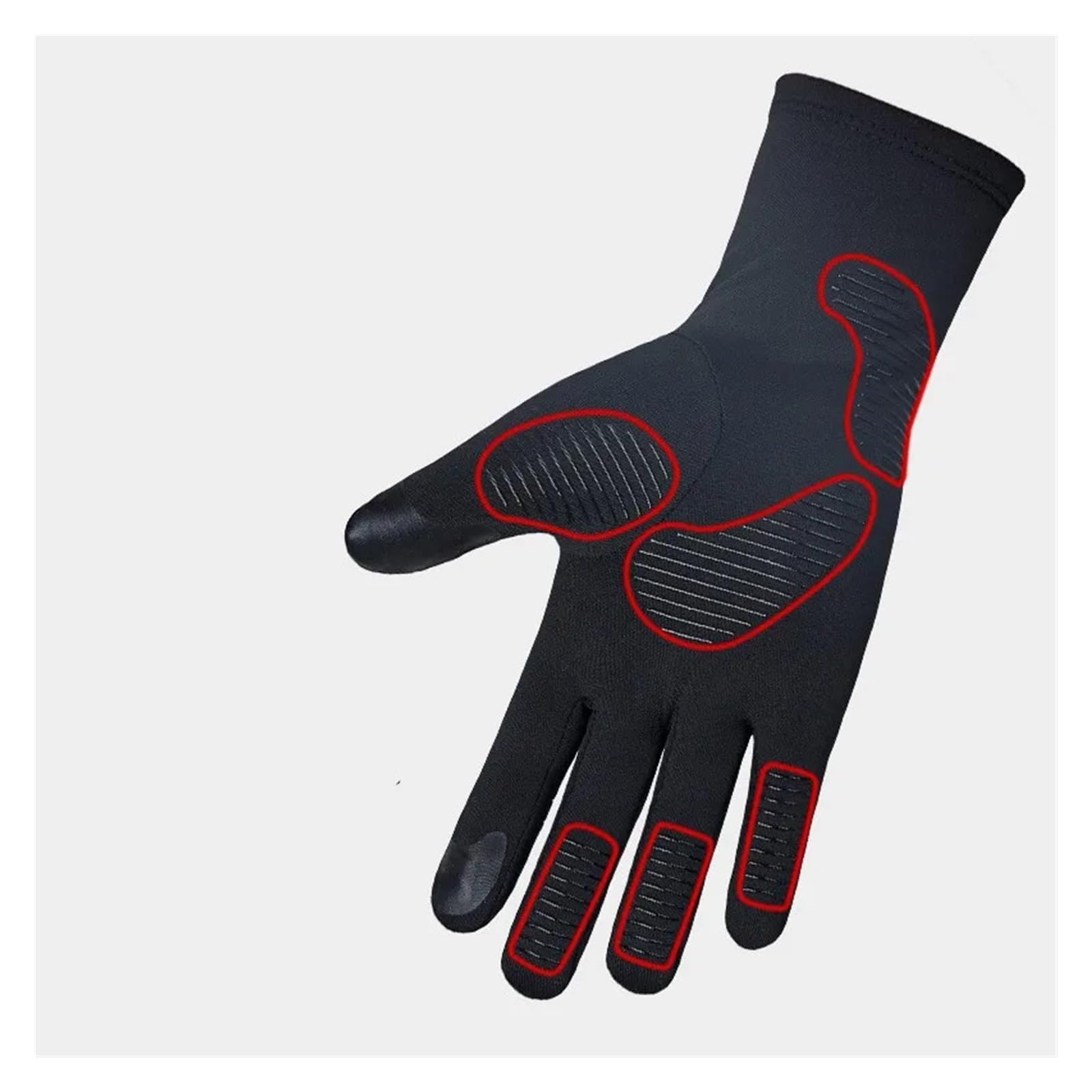 Guantes de esquí con forro negro interior delgado para pantalla táctil, utilidad, fiesta, ultraligeros, deportes, dedos completos, accesorios de snowboard