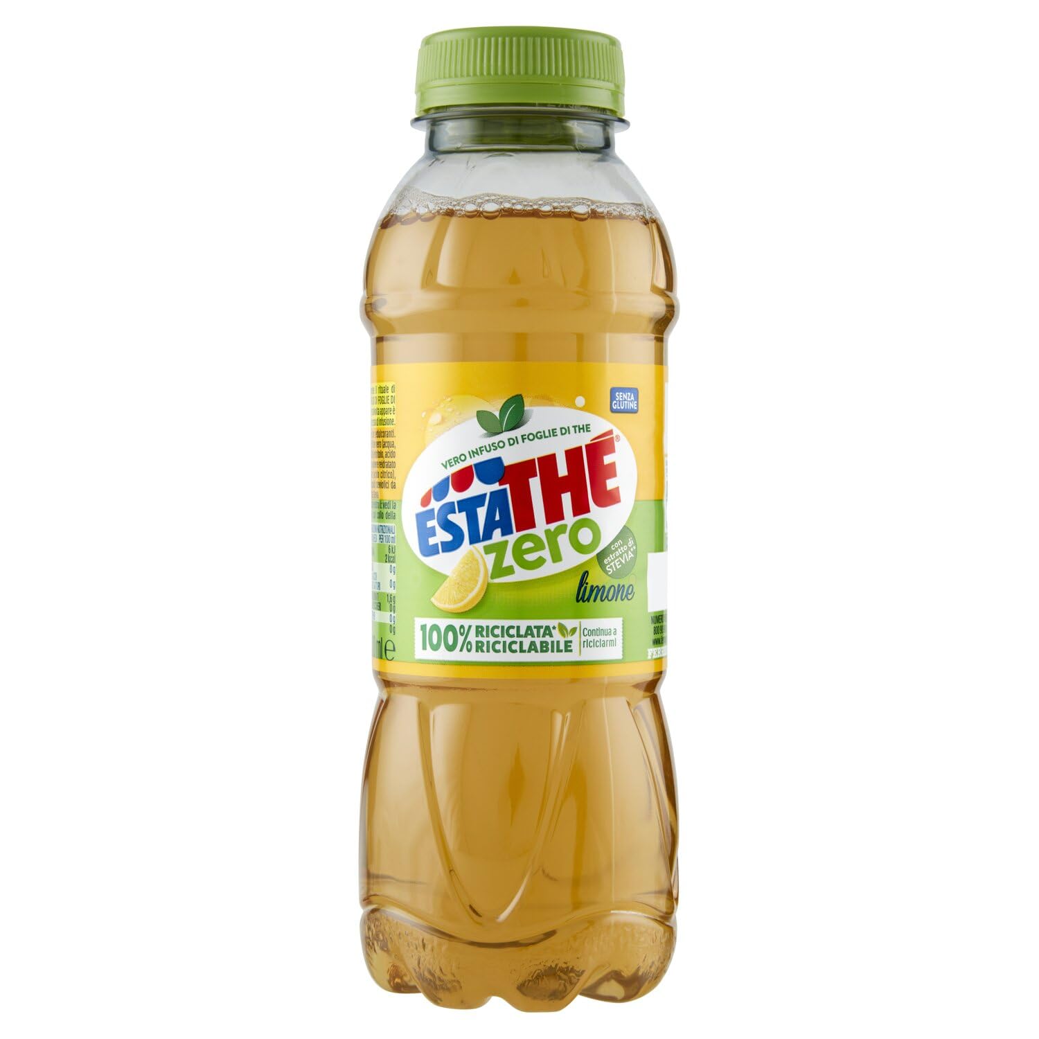 12X Estathe Zero al Gusto di Limone con Vero Infuso di Foglie di Thè 400ml [CAIYA® BOX da 12 Bottiglie]