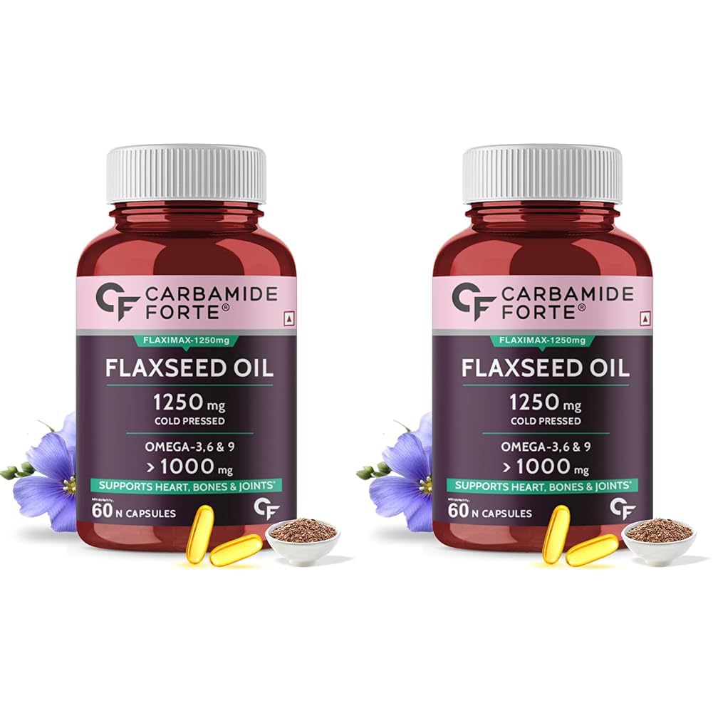 Carbamide Forte Cold Pressed Flaxseed Oil Capsules 1250mg Omega 3 6 9-60 Capsules (Pack of 2) (B0DDTV292M) Amazon Price History, Amazon Price Tracker