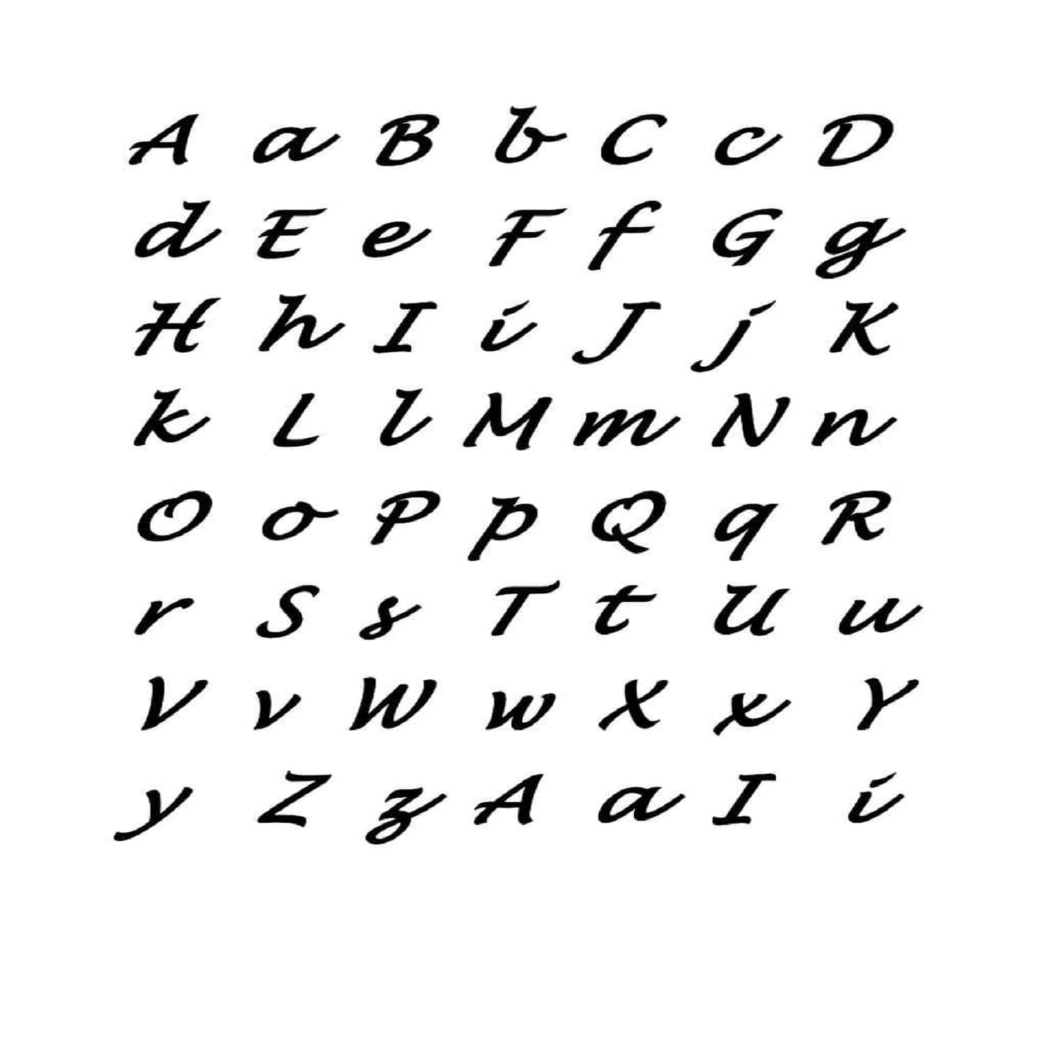 Simply Inked Cursive Alphabets Bundle Designer Temporary Tattoo for Boys Girls Men Women waterproof Sticker Size: 5 x 7.5 inch l Black l 2g-picture-20
