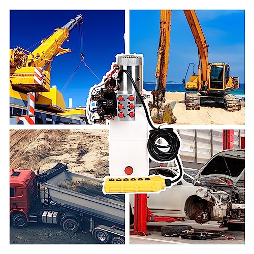 Image of Hydraulic Pump 6 Way 6 Quart Hydraulic Power Unit 1.6-3KW Hydraulic Lift DC 12V 3200 PSI Double Phase Electric Hydraulic Car Lift Pump for Car Lifting Platforms