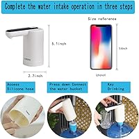Vista 5 de Dispensador de agua portátil eléctrico de 5 galones, bomba de agua universal con carga USB para botellas de 2-5 galones con 2 bombas de agua y tapa