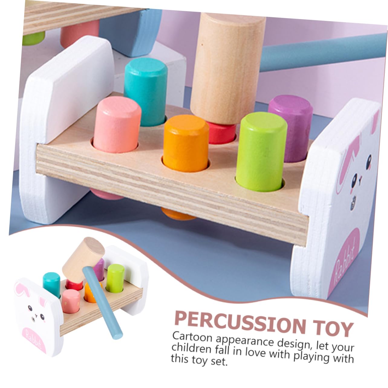 CORHAD 1Set Cartoon Design Whack Game Educational Hammering for Promotes Hand Eye Coordination and Arm Muscle Development Safe and Plaything