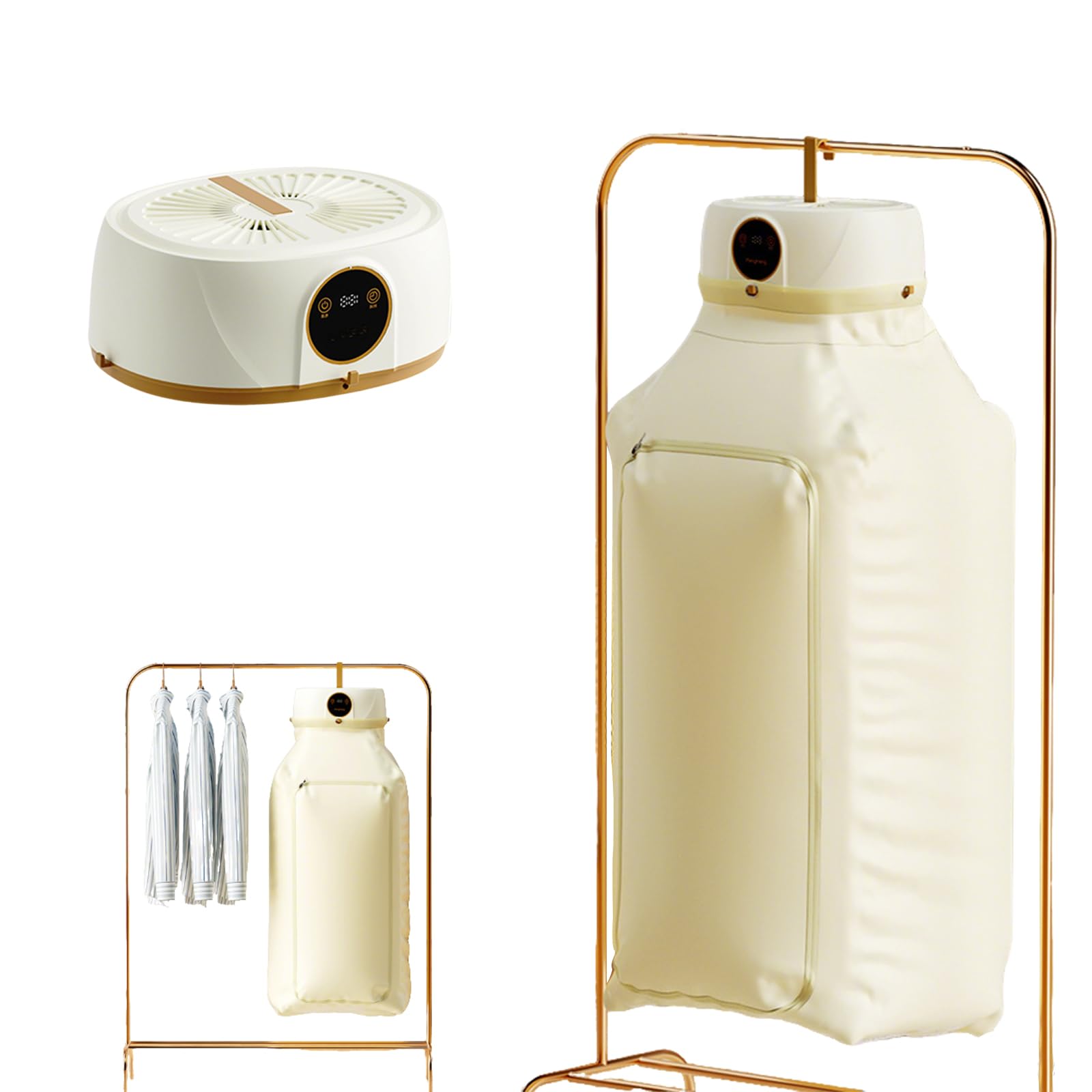 aironox defroisseur,sèche-linge gonflable portable sans fil avec défroisseur vapeur et système de pliage, télécommande sans fil, machine à repasser mains libres-A