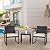 Shintenchi 3 Pieces Outdoor Patio Furniture Set Modern Black Wicker Bistro Set Rattan Chair Conversation with Coffee Table for Yard Porch Poolside Lawn(Beige)