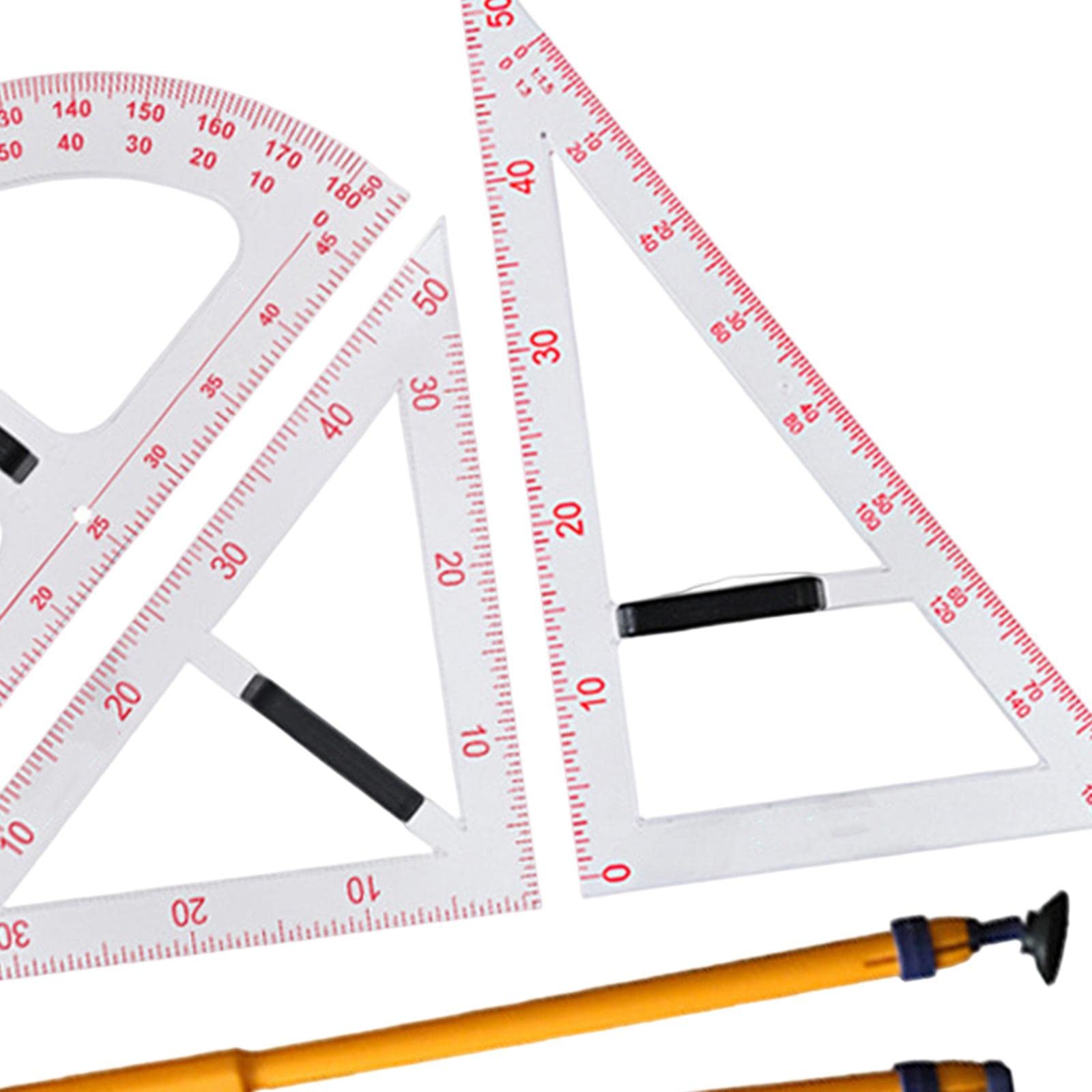 kowaku Messwerkzeug, Mathe-Set mit abnehmbarem Griff, große Zahlen-Set-Zeichnung für an der Tafel im Klassenzimmer, Vierteiliges Set