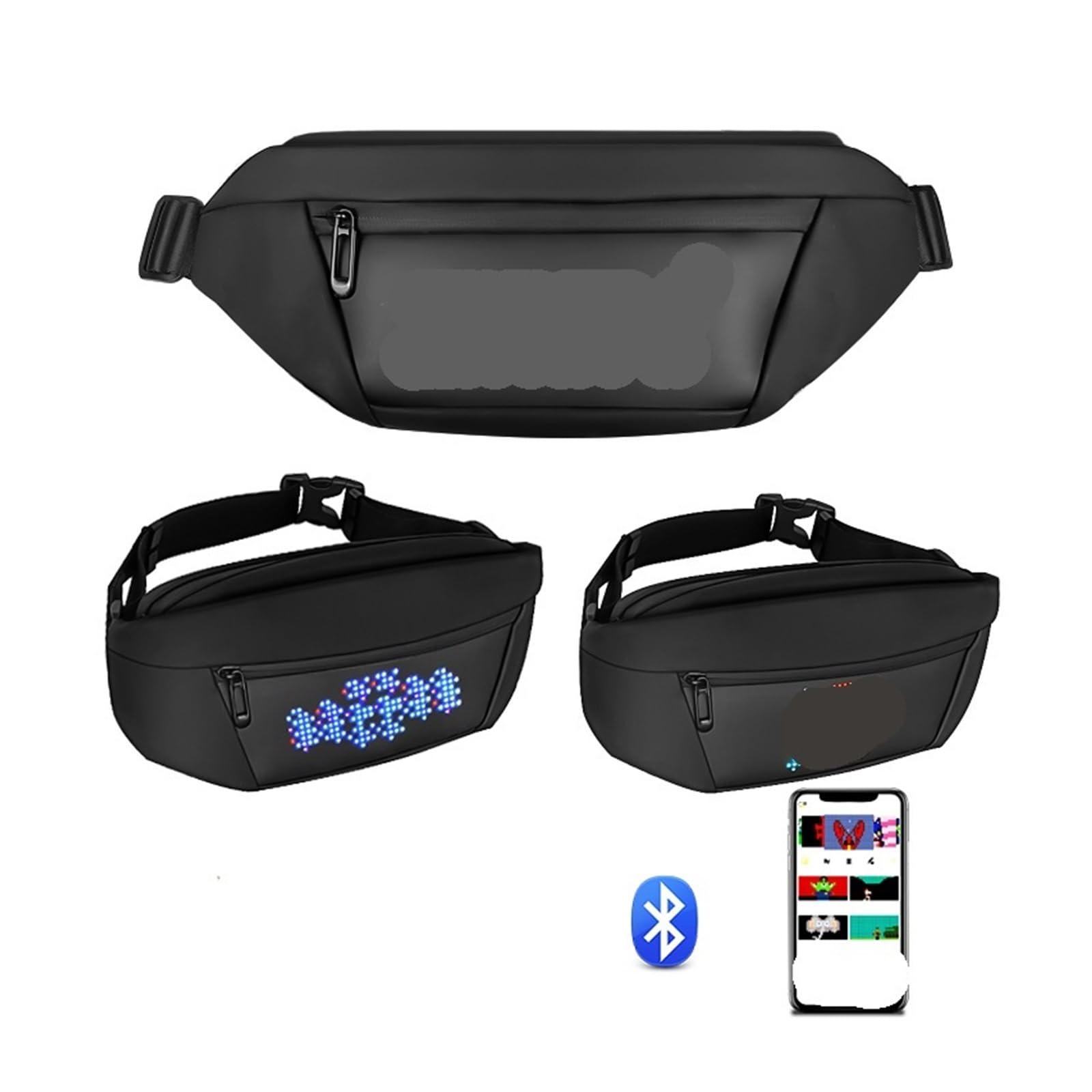 3DHologramFan, Plecak Smart Pixel LED Unisex Torba na klatkę piersiową Funkcjonalna torba ramię Modna kurierska z diodą do sklepu/baru