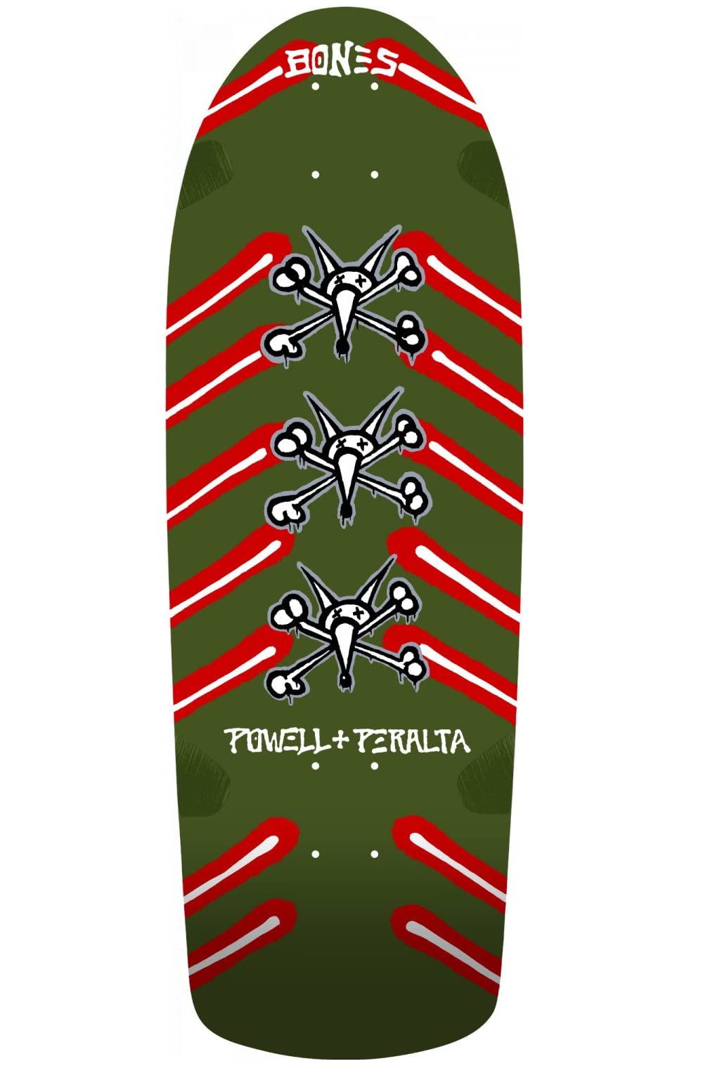 Powell PeraltaOG Rat Bones Skateboard Deck Olive Green - 10 x 30
