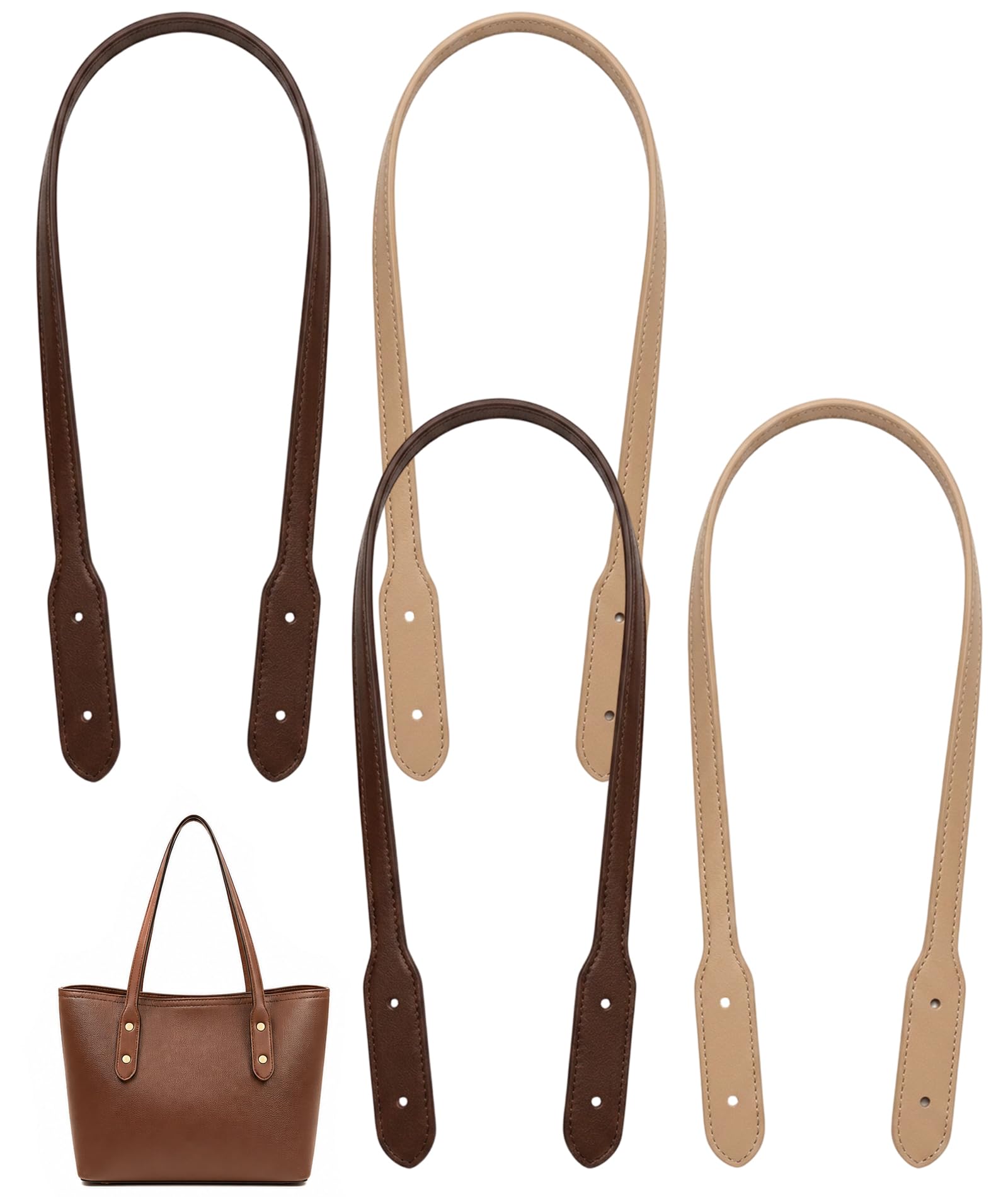 Bag Strap, 4 Pieces Bag Straps for Sling Bag, Replacement Bag Handle for DIY Craft Projects, Repair Worn Purse Straps, Custom Fashion Accessory Creation, Khaki and Brown Bag Straps-image-41