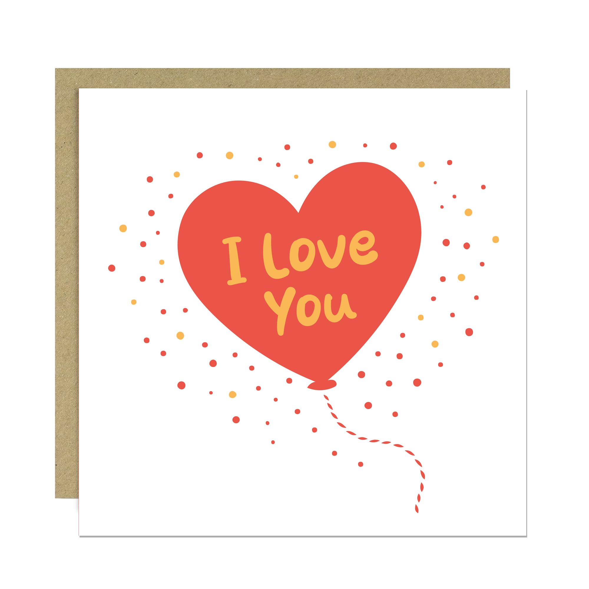 RED OCEAN Happy Anniversary Card For Him Her, I LOVE YOU Card For Husband Wife, Girlfriend, Boyfriend, Card For Valentines, I Love You Balloon, With Kraft Envelope