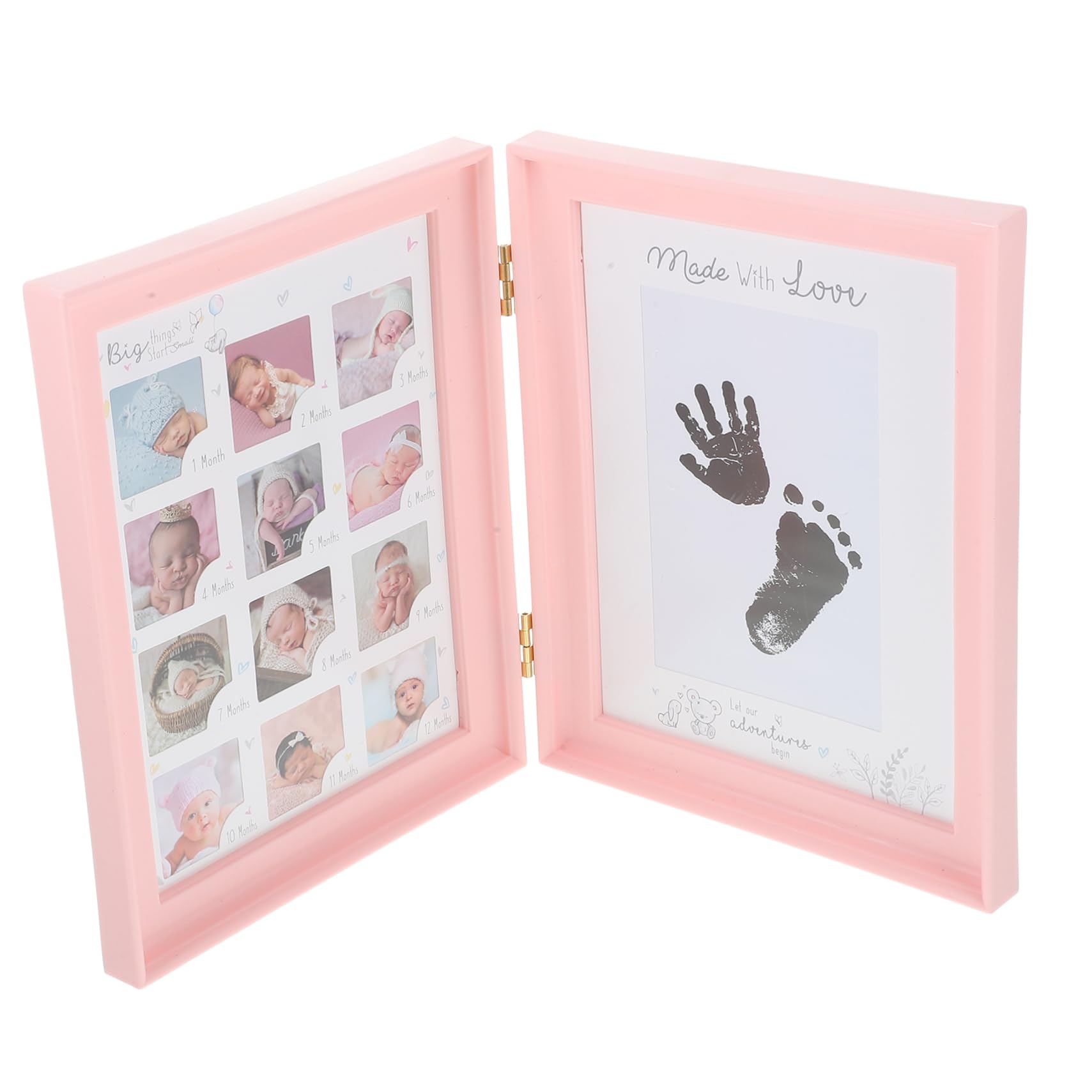 Cabilock Photo Frame Handprint Footprint Kit Baby Shower Present Pink Baby Picture Frame Dec