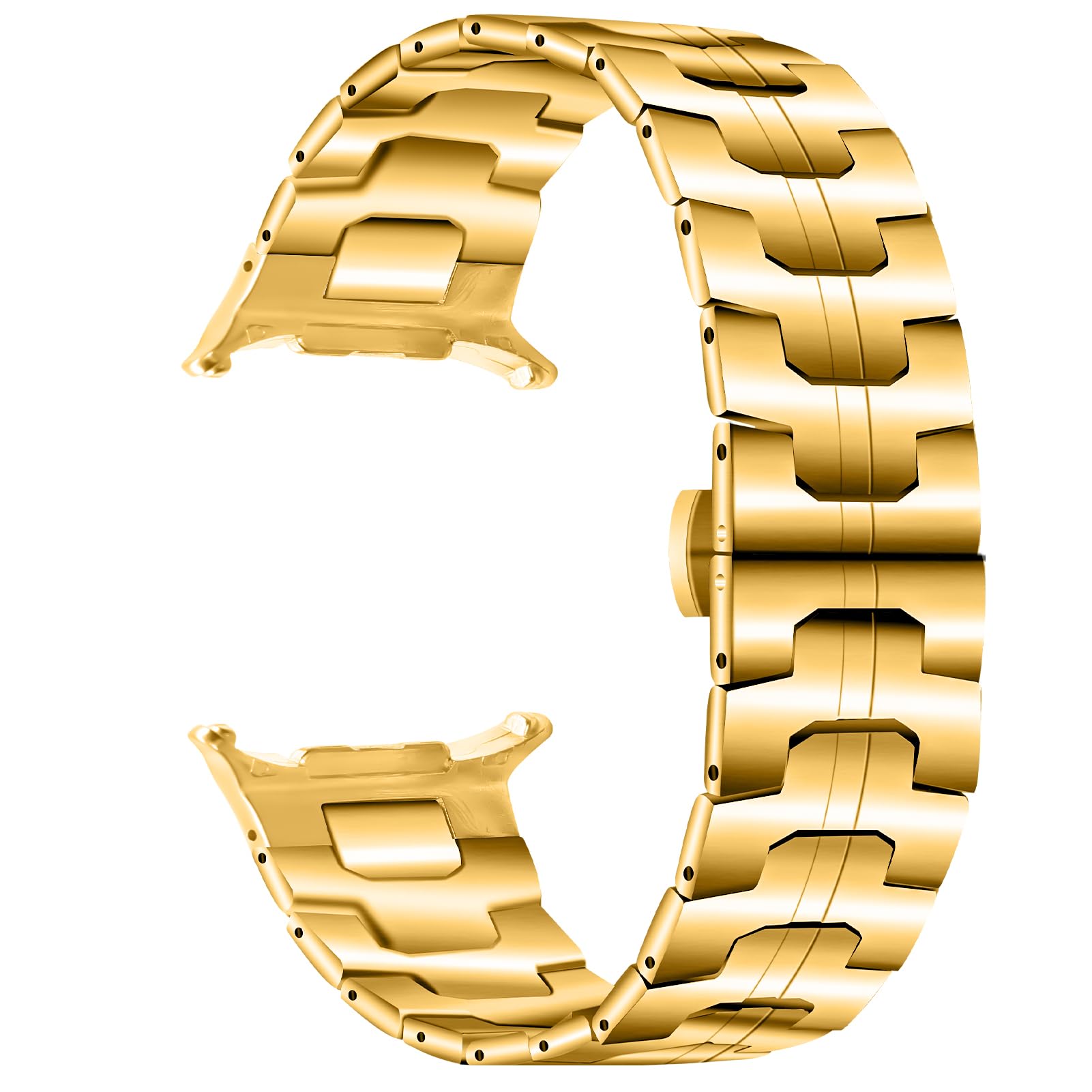 LAZIRO Bracelet de montre en métal pour Galaxy Watch 7 Ultra de 47 mm, bracelet de rechange en acier inoxydable massif, compatible avec Samsung Galaxy Watch 7 Ultra de 47 mm, doré