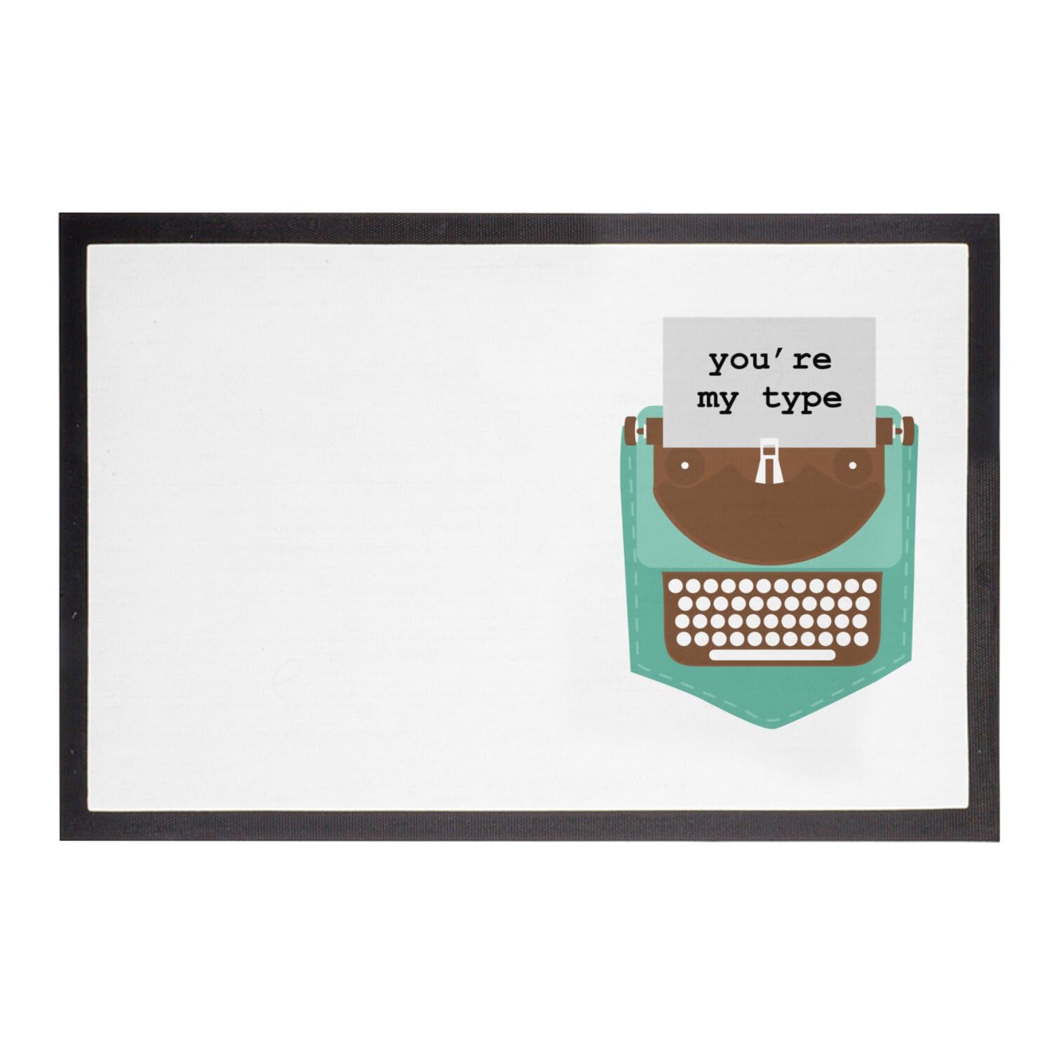 Paillasson Blanc original Typewriter Drawing 75x50cm, une idée cadeau idéale pour crémaillère