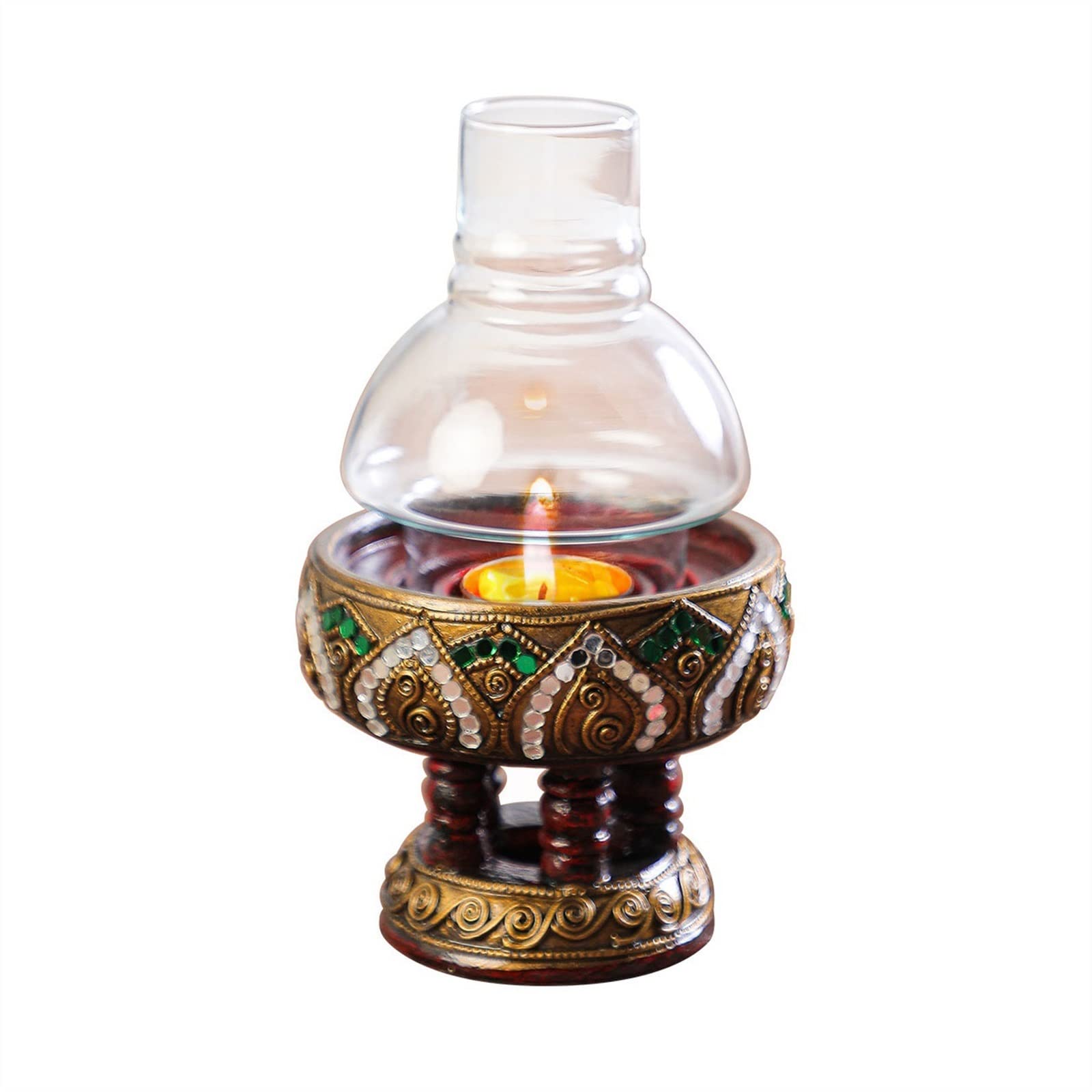 Candlelight Stand Wooden Candlestick Retro Windproof Candle Holder Dinner Table Decoration Candle Sticks Holder