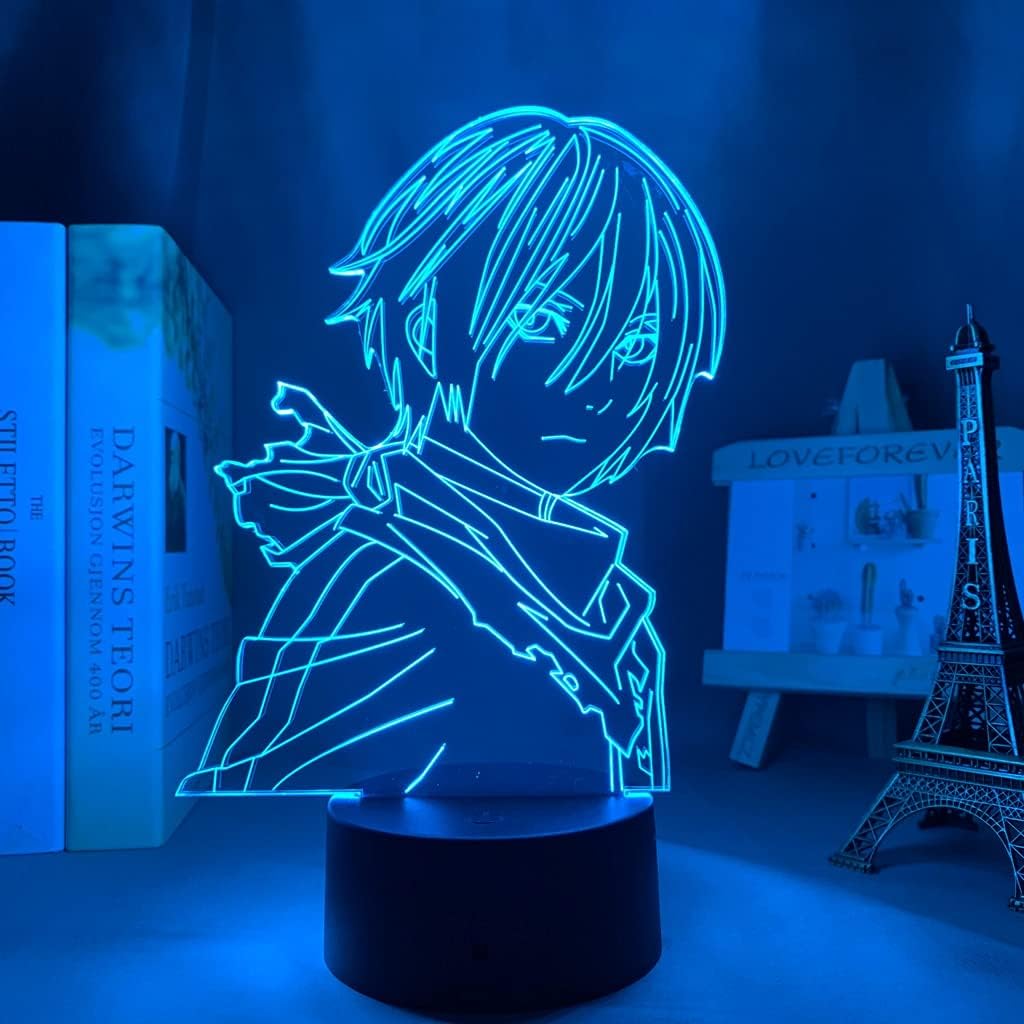 Anime Noragami Yato Figura Luz de noche LED para decoración de dormitorio Luz Regalo de cumpleaños Manga Noragami Lámpara de mesa 3d Acrílico, 16 colores con control remoto