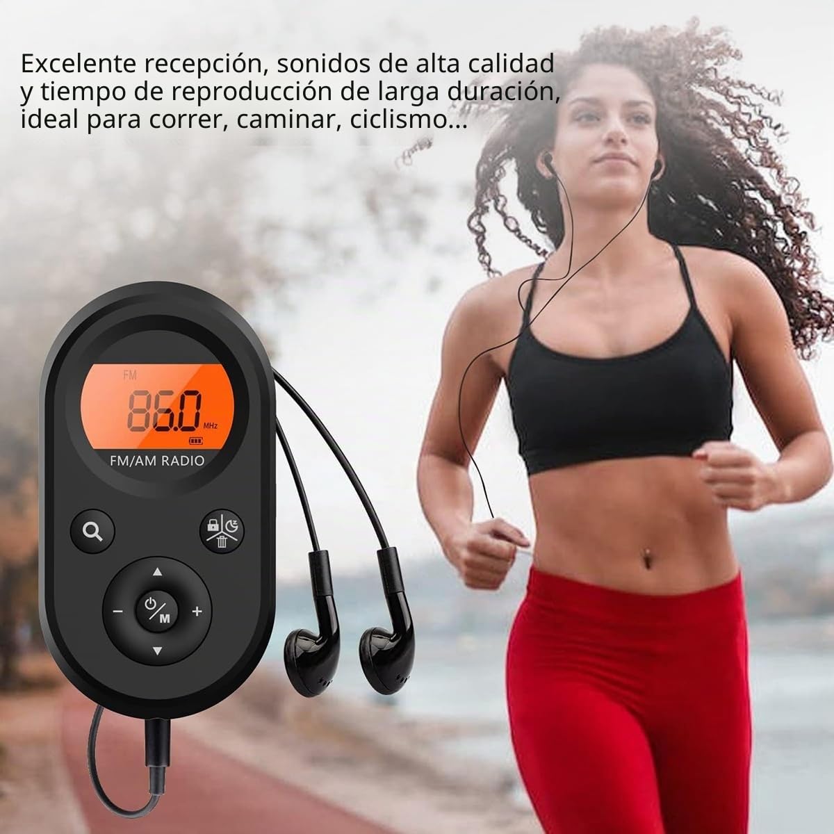Radio Personal de Bolsillo Am/FM Radio Recargable con BateríA de Larga DuracióN, Auriculares EstéReo, Temporizador de Apagado