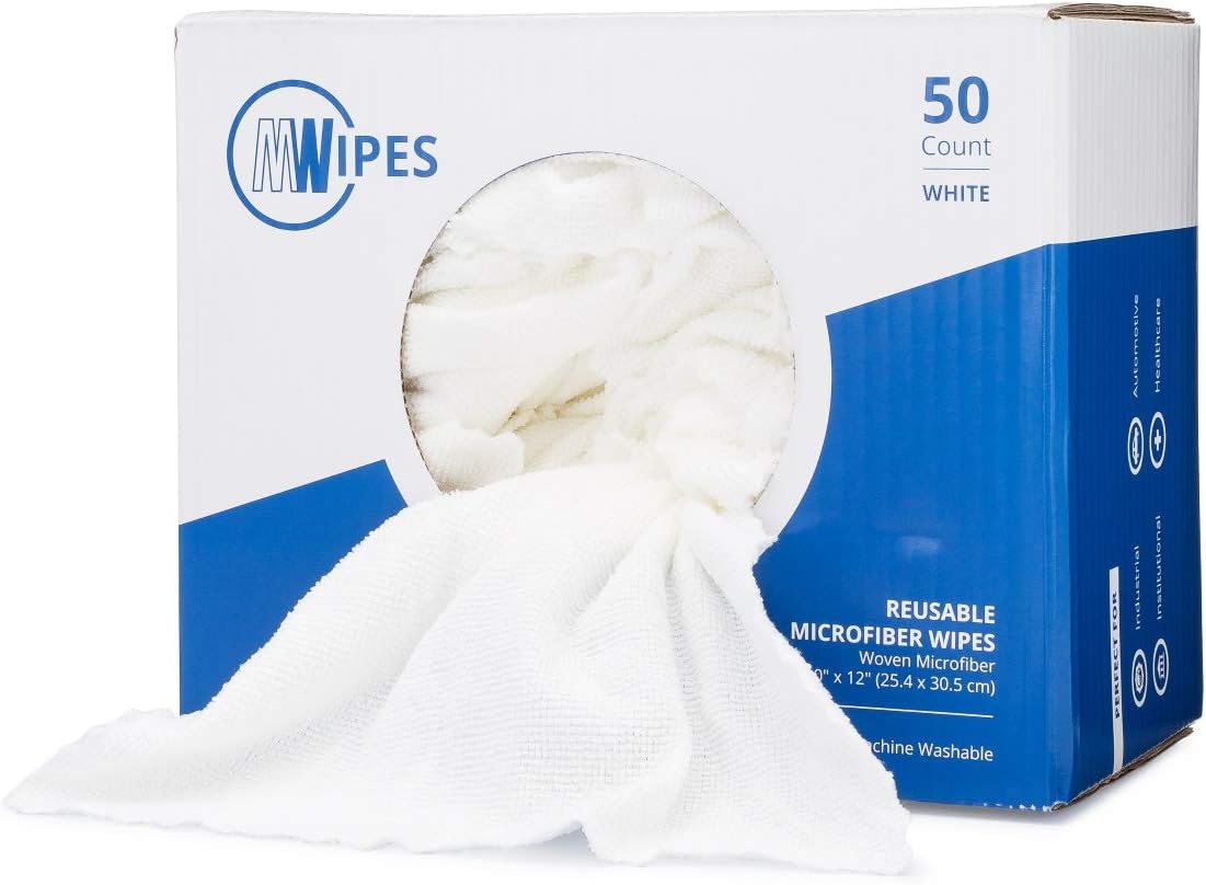 Microfiber Rags in A Box (50 Count) Mwipes 10" x 12