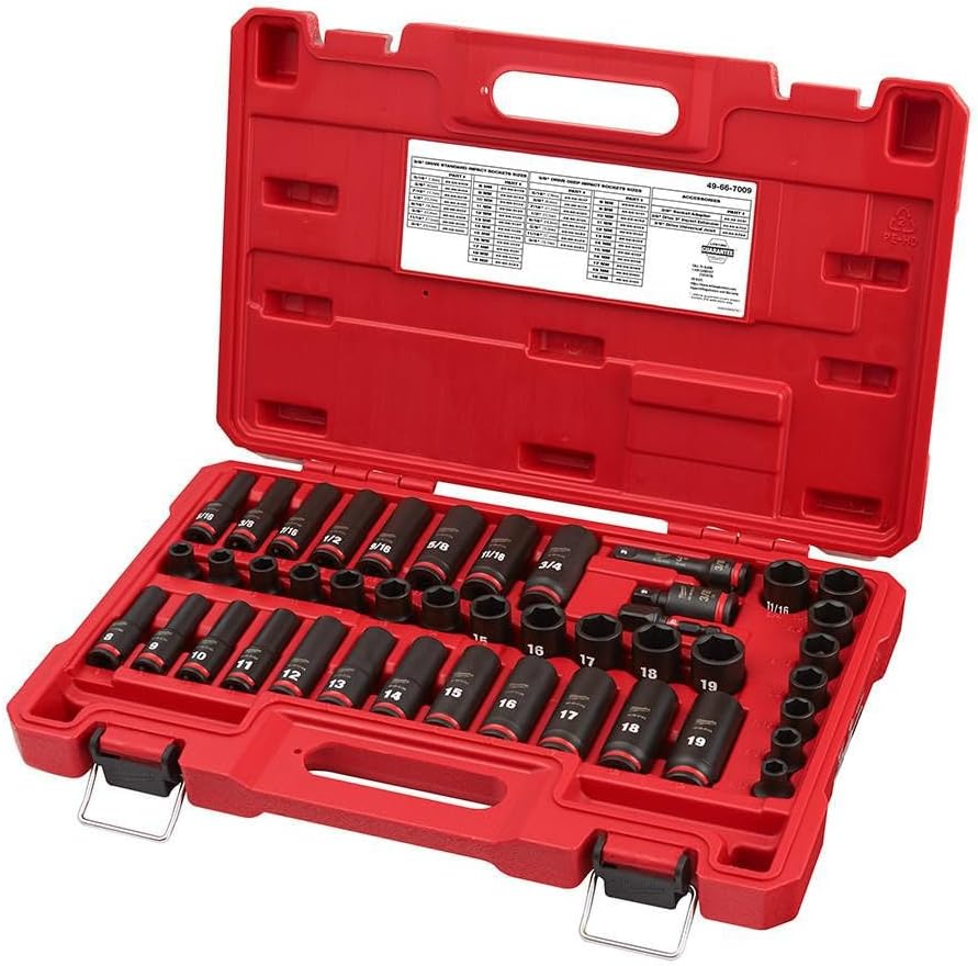Milwaukee Electric - 43PC IMP Duty 3/8DR SAE Metric DP 6-PT Socket SE