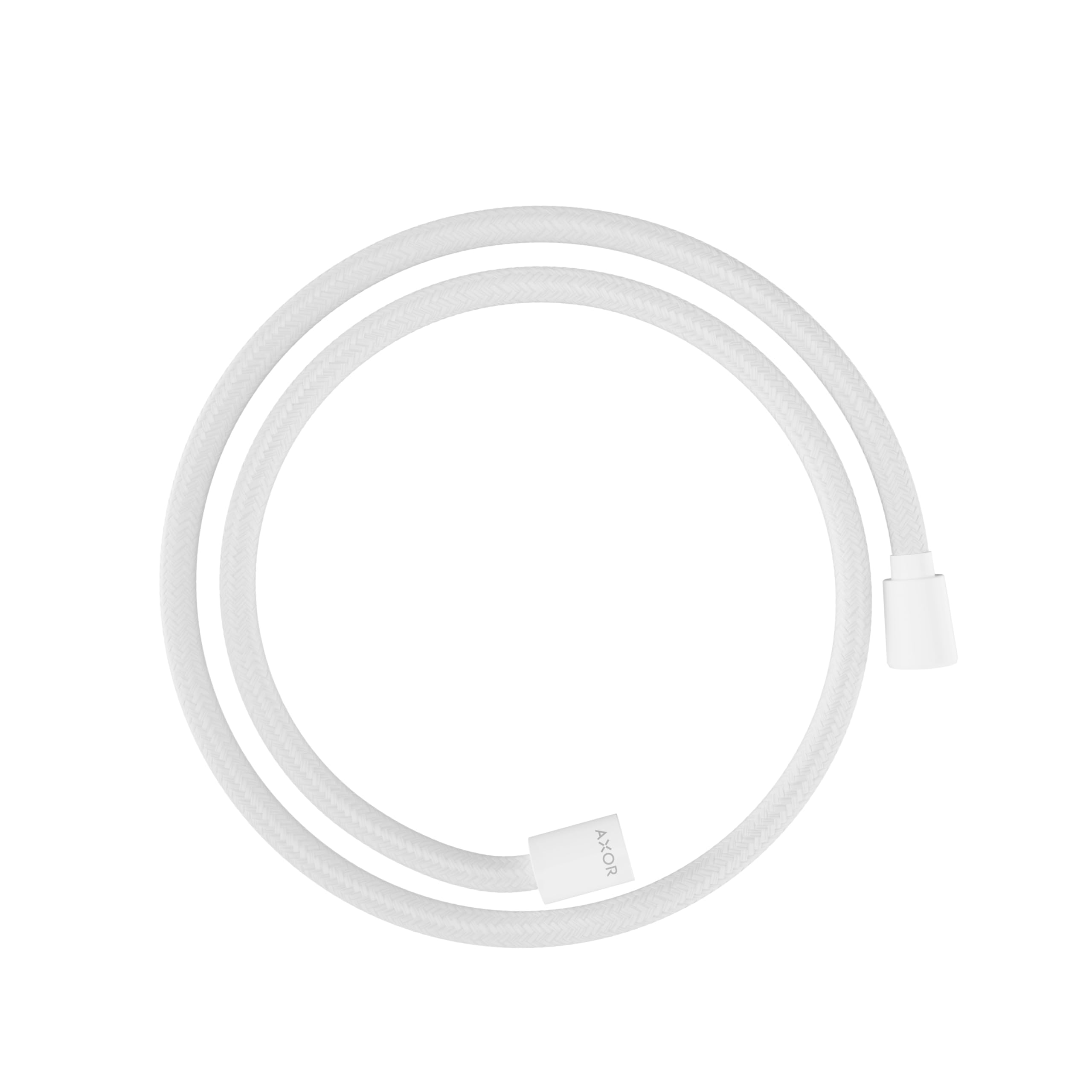 hansgrohe AXOR ShowerSolutions flexo de ducha textil, 1250mm, tuerca cónica y cilíndrica, 28227, Color: Blanco mate