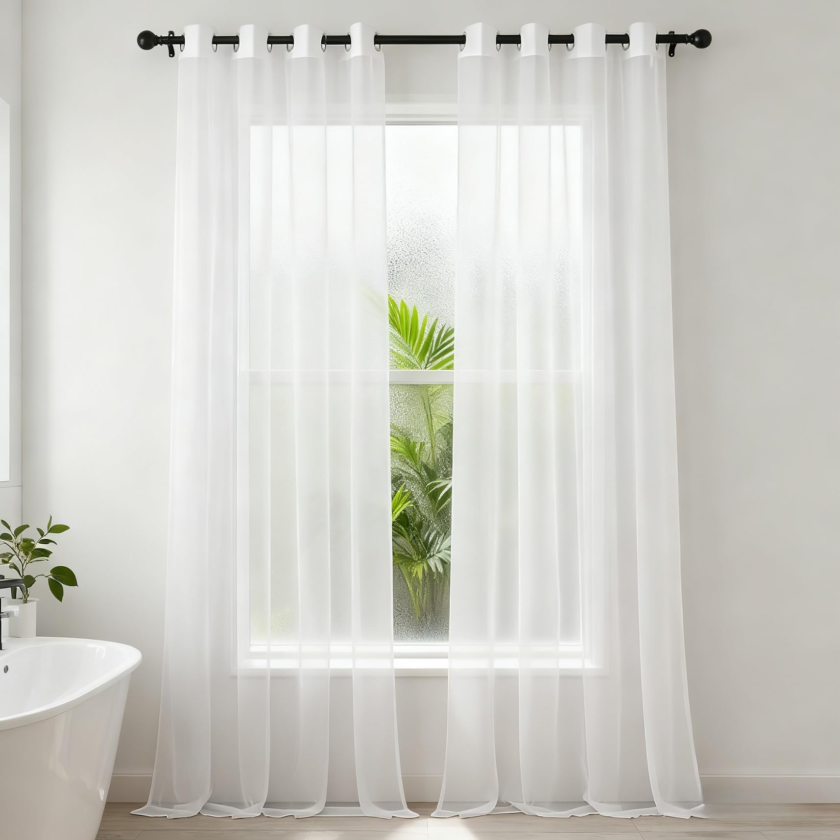 Cortinas salón modernas blancas de 100 x 240 cm perfectas para crear ambientes relajantes