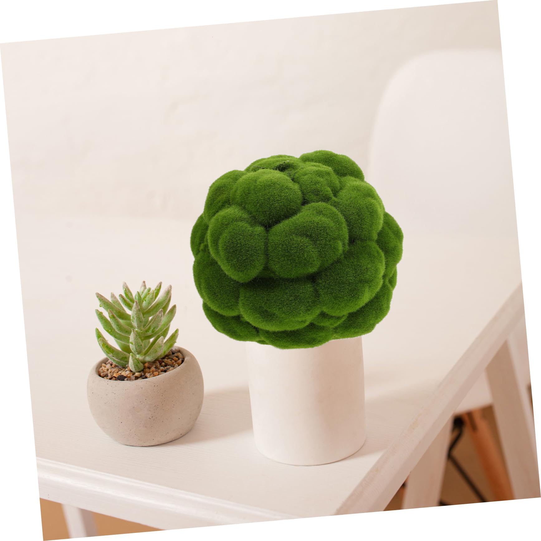 ORFOFE Bola de Musgo Artificial Decorativa de PVC Verde, Colgante