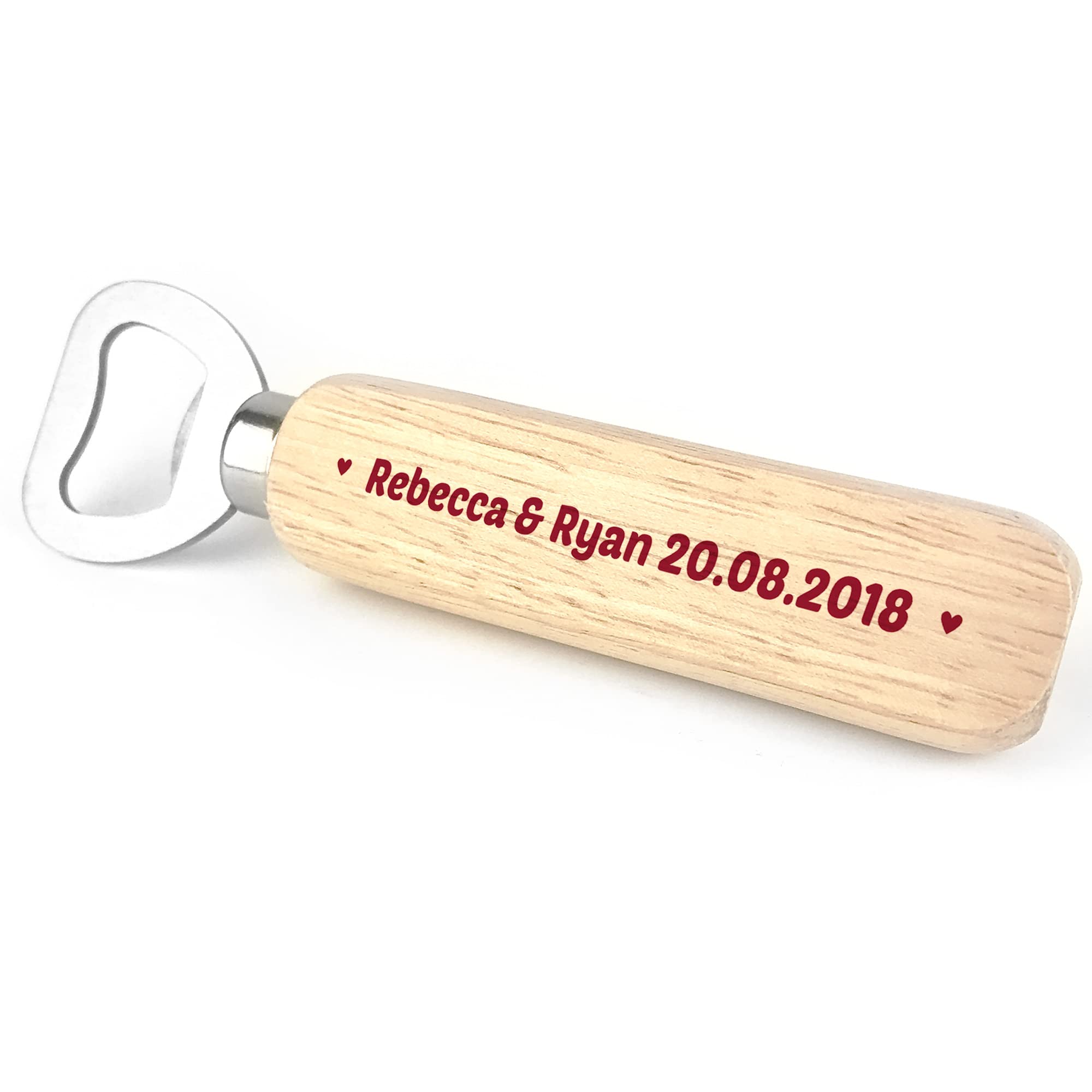 Red Ocean Personalised Anniversary, Gifts for Him, Novelty Wooden Bottle Opener Anniversary for Boyfriend or Husband