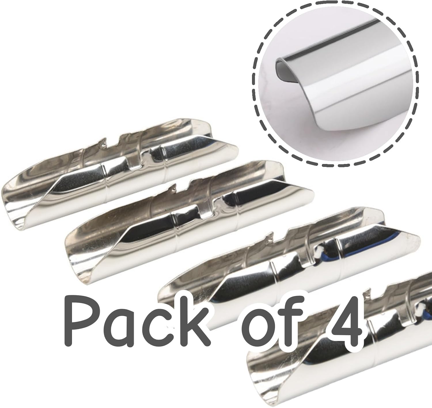 4 PCS Curtain Rod Connector Stainless Steel Roman Pole Joiner Joint for Bracket Shower Rod in Home Bedroom Living Room