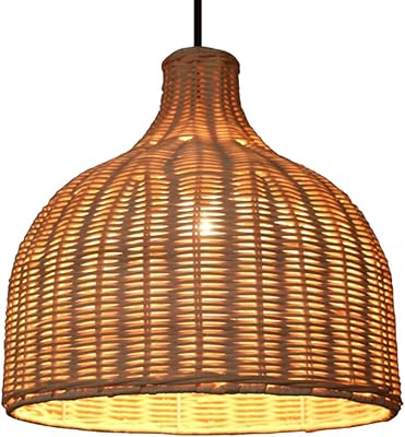 Bamboo Light Fixture, 3 Headlights Retro Style E26 E27 Natural Rattan Handmade Woven Pendant Light Chandelier Ceiling Lighting Fixture Lamp Shade For Living Room Bedroom Restaurant Cafe Bar Club