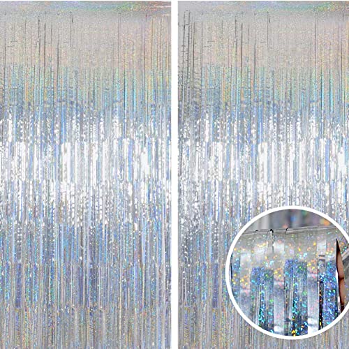 Goodern 2 Pack Fringe Curtains 2M x 1M Party Decorations Shi...