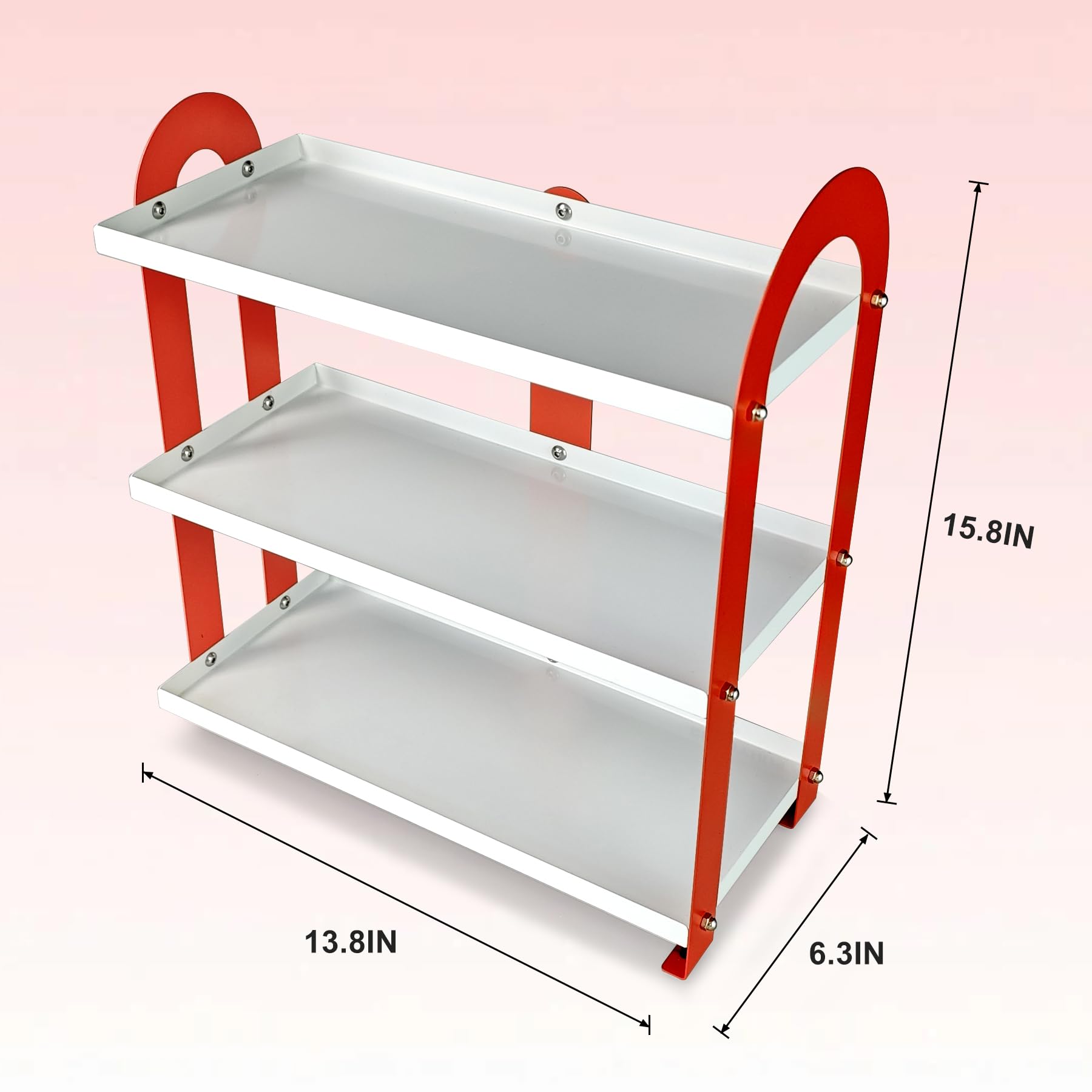 CozyNova Cupcake Stand – 3 Tier Steel Cupcake Holder for Parties and Home Use, Candy Display, Snack Holder, Easy Assembly (White and Salmon Pink)