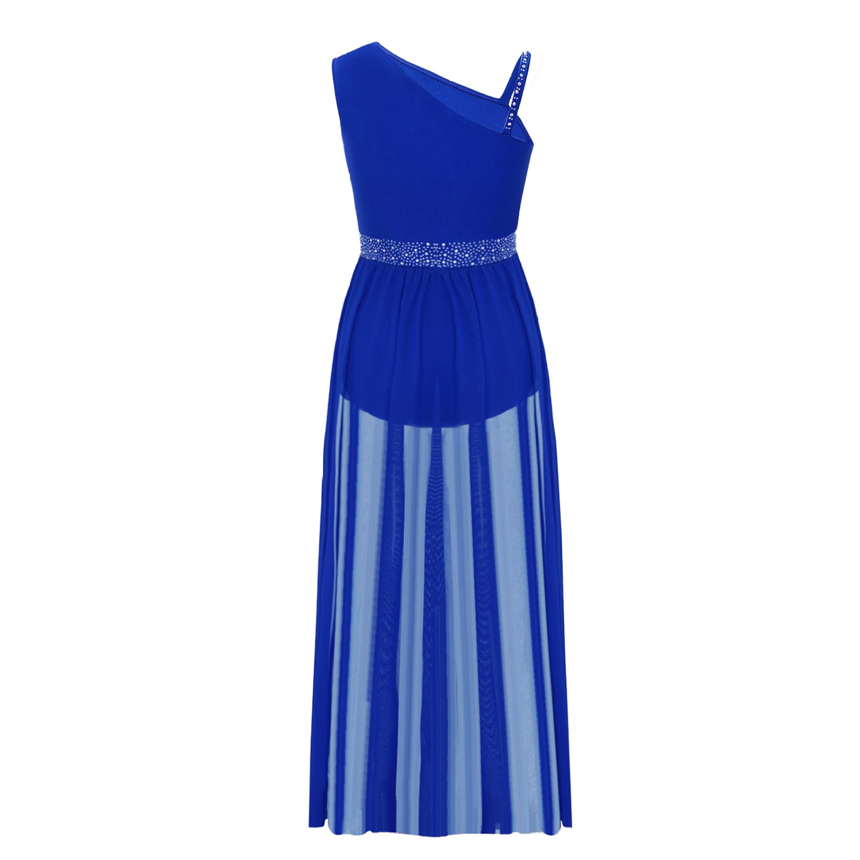 Robe Danse Fille Enfant Longue Robe Danse Contemporaine Lyrique Justaucorps Danse Latine Strass Tenue Danseuse