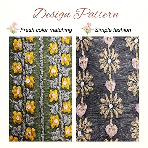 Image of 5 Pack Cute Womens Floral Socks, Vintage Embroidered Frilly Floral Ankle Cotton Cottagecore Socks