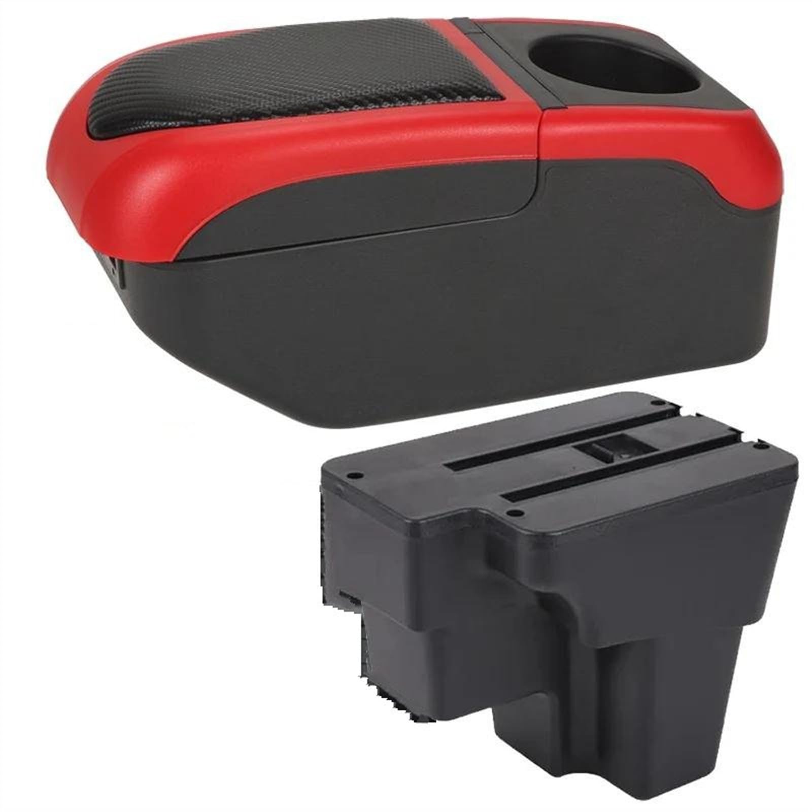 NOHEEU Car Decorative Styling Center Console Multifunctional Storage Box South America For STONIC For Rio Lx For Cerato(Black Red)