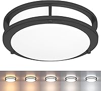 Vista 11 de Paquete de 2 luces de techo negras, luz de techo LED de montaje al ras de 13 pulgadas, iluminación de dormitorio infantil con 5CCT