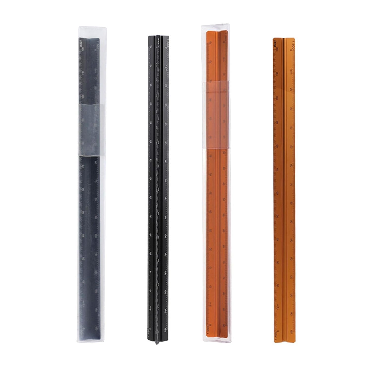 300mm Aluminum Triangular Scale Ruler Architectural Scale Ruler Metal Drafting Rulers for Architects Engineers Students