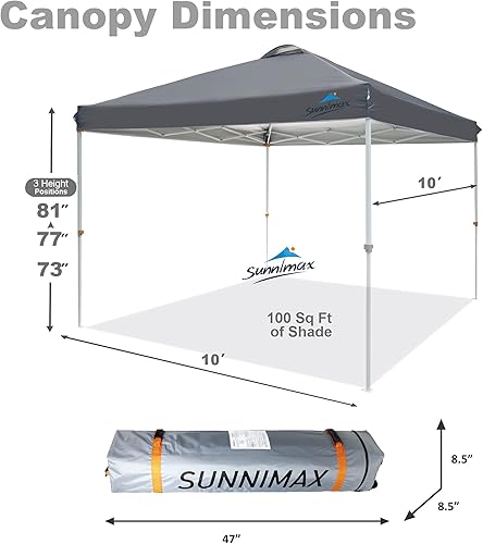 Miniatura 7 de Tienda de campaña con dosel, tienda de campaña desplegable de 10 x 10 pies para fiestas, tienda de campaña instantánea plegable portátil con bolsa