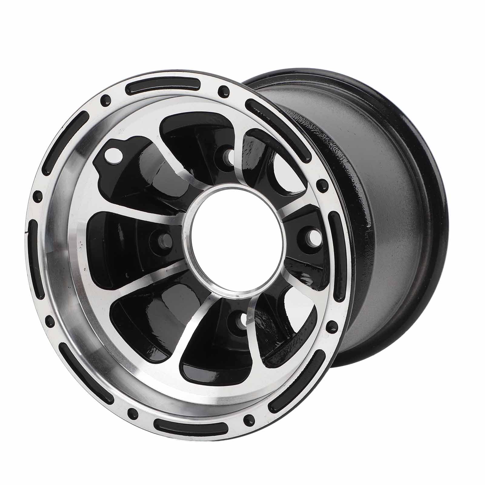 Bediffer Cerchione ATV in Lega di Alluminio Ad Alta Resistenza 8 Pollici, Look Sportivo per Quad, Carrello Go Kart, Cerchione UTV (Ruota Posteriore),Pneumatico
