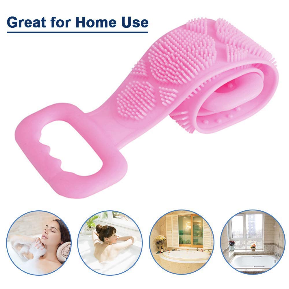 CARTZEYE Silicone Bath Body Wash Brush Back Scrubber Body Washer For Skin Deep Cleaning Massage, Dead Skin Removal Exfoliating Belt Easy to Clean For Men Women Kids Unisex (Multicolor) 2