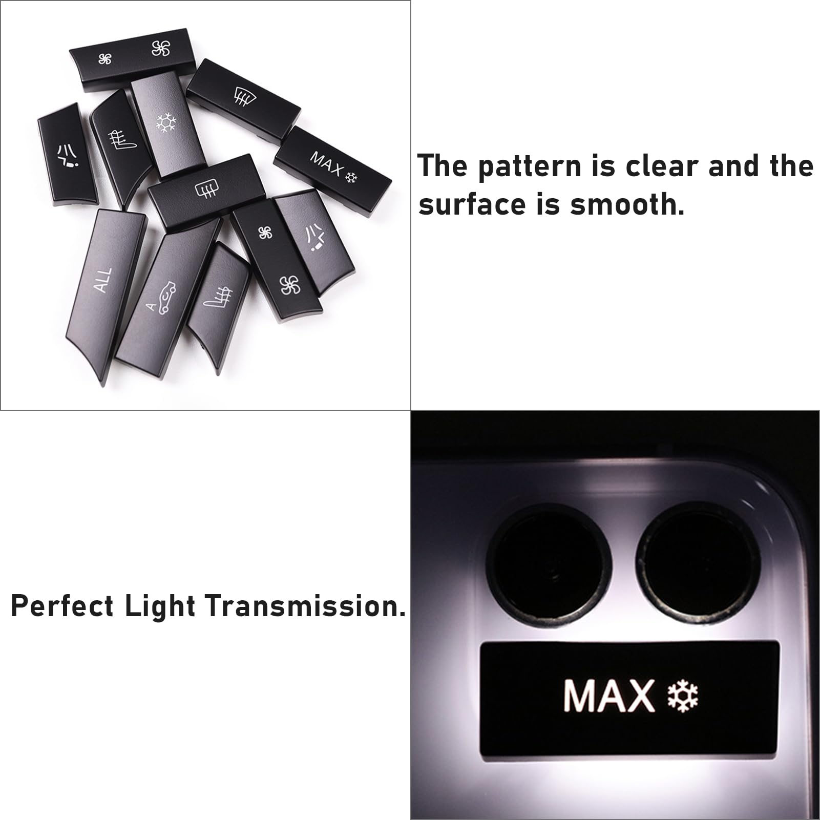 TTCR-II 12 pezzi, compatibile con BMW A/C, pulsante per interruttore di riscaldamento 5 F07/F10/F11, 6 F06/F12/F13, 7 F01/F02/F03/F04, 61319313923, pomello per ventilatore, ricambio F10 climatizzatore