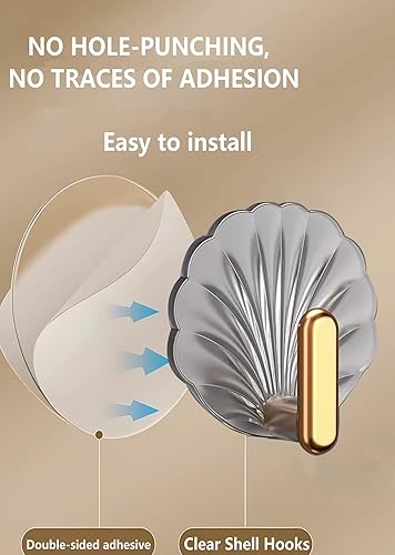 Miniatura 4 de Ganchos adhesivos, ganchos transparentes autoadhesivos para toallas, 4 piezas, ganchos de pared impermeables, ganchos multifuncionales para baño,