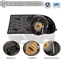 Vista 6 de Juego de luces antiniebla para Dodge Journey 2010-2020 con bombilla + cubierta de bisel negro, montaje de lámparas antiniebla de conducción