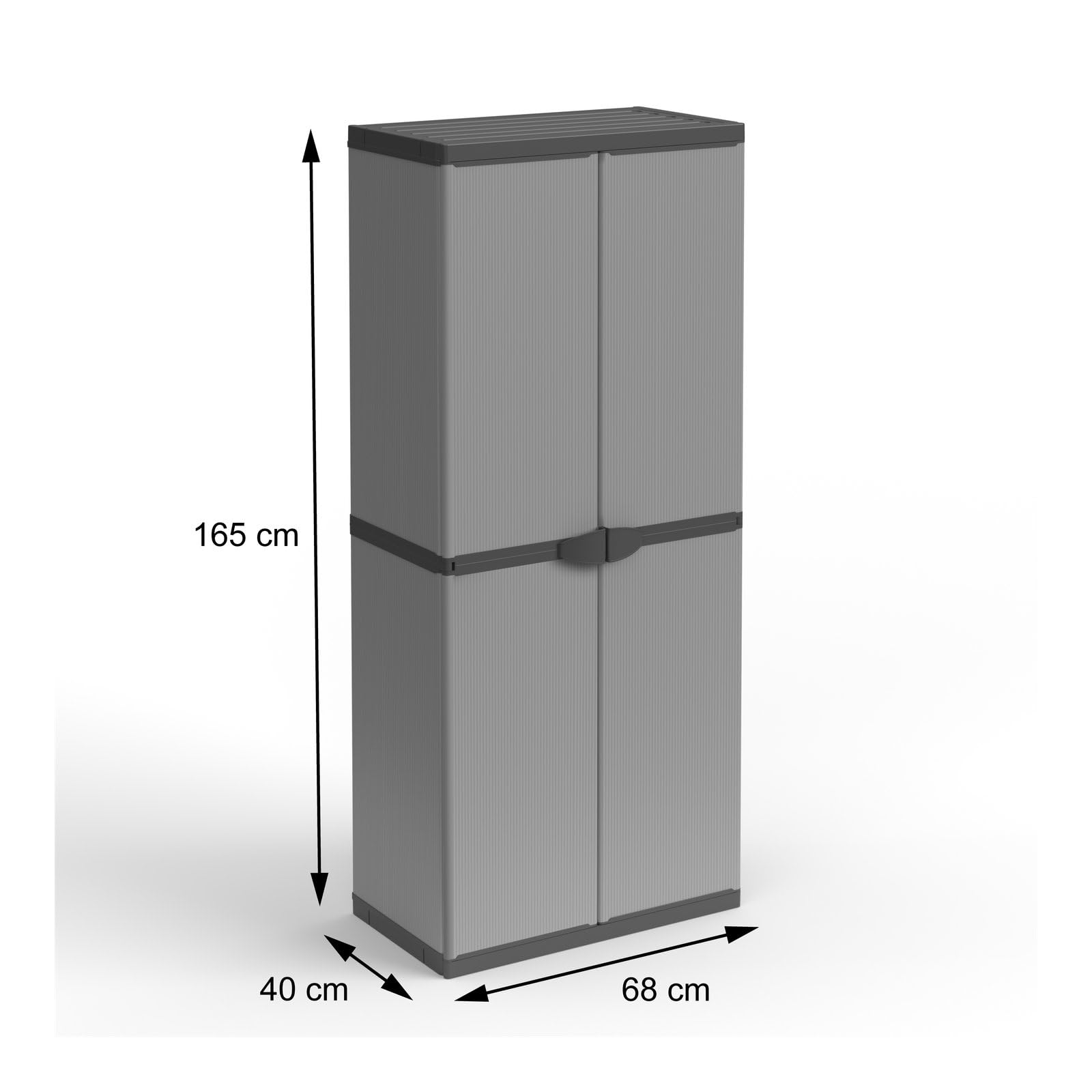 Armadio portascope in Resina con 2 Ante e Ripiani Regolabili per Interno o Esterno 68x40x165H cm