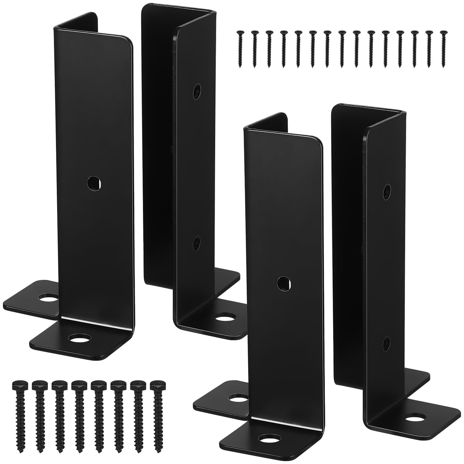 Equerres de fixation pour clôture en fer robuste GARVALON | Kit de montage stable et durable - 8