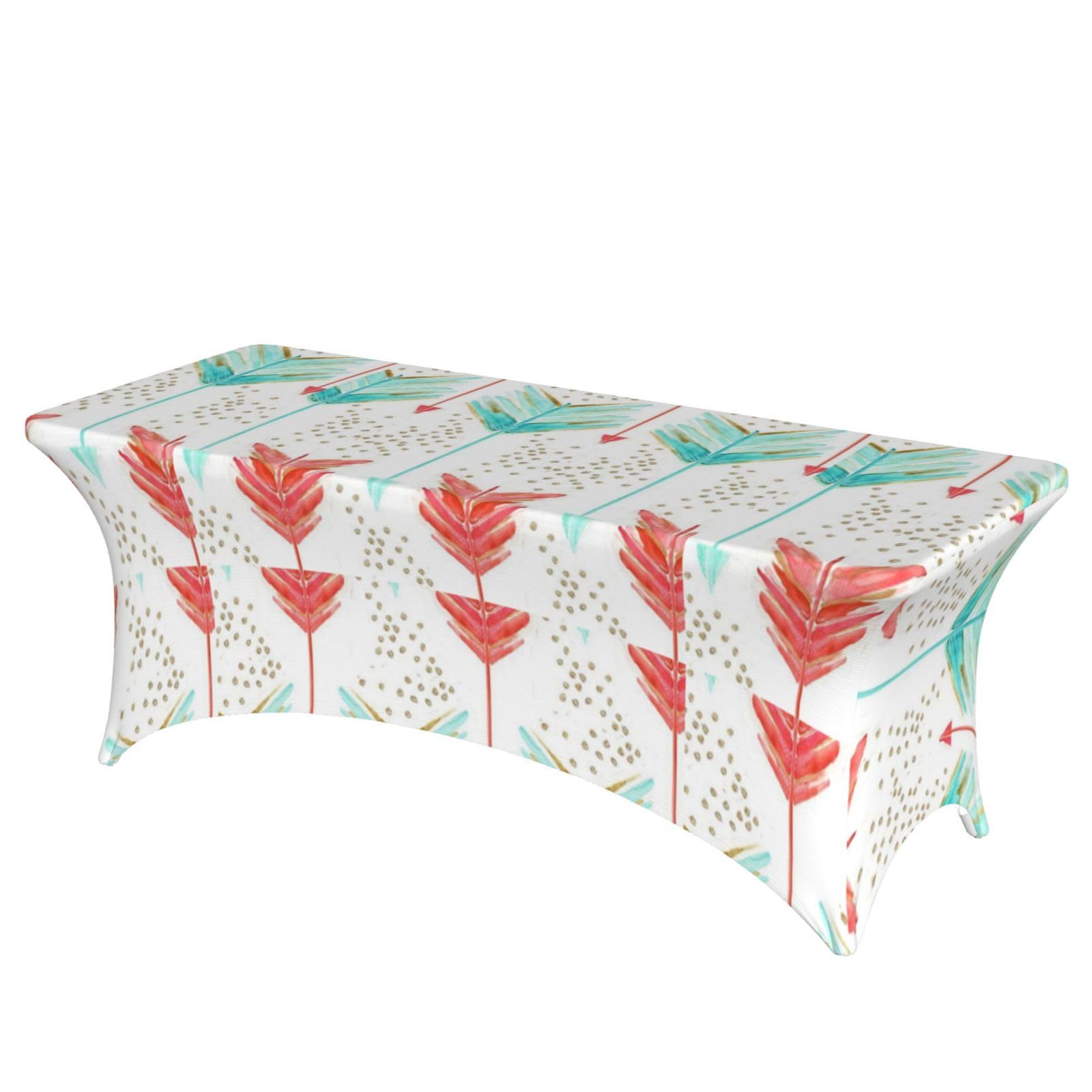 ERCgad Coral And Teal Arrows Print Rectangular Tablecloth Dining Banquet Party Events Home Celebration Table Cover