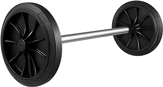 Cabilock Plastic Trash can Wheels Replacement with Hollow Shaft for Garbage Bins 7X3 Inch Durable Pulley Wheel Parts for Wastebaskets Easy Maneuvering and Quiet Use