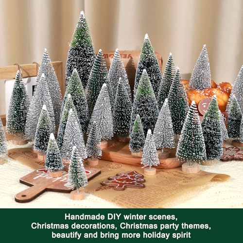 image for hatisan 30Pcs Mini Christmas Trees Artificial Christmas Tree Bottle Br